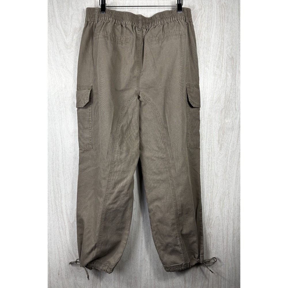 BBJ Los Angeles Cargo Pants L Khaki Utility Jogger Hem Streetwear Y2K - Picture 3 of 8